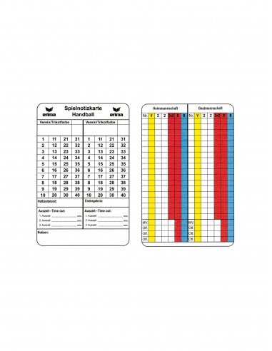 724502 Match Record Pads Handball